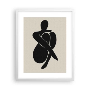 Affiche dans un cadre blanc - Poster - Dans ses propres bras - 40x50 cm