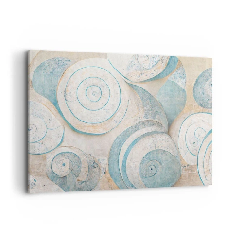 Impression sur toile - Image sur toile - Coquillages abstraits aux tons pastel - 100x70cm - Que cache la coque ? - Décoration murale moderne pour le salon et la chambre ARTTOR