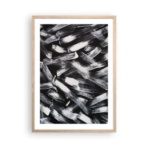 Affiche dans un chêne clair - Poster - L'abstraction dans l'esprit industriel - 50x70 cm