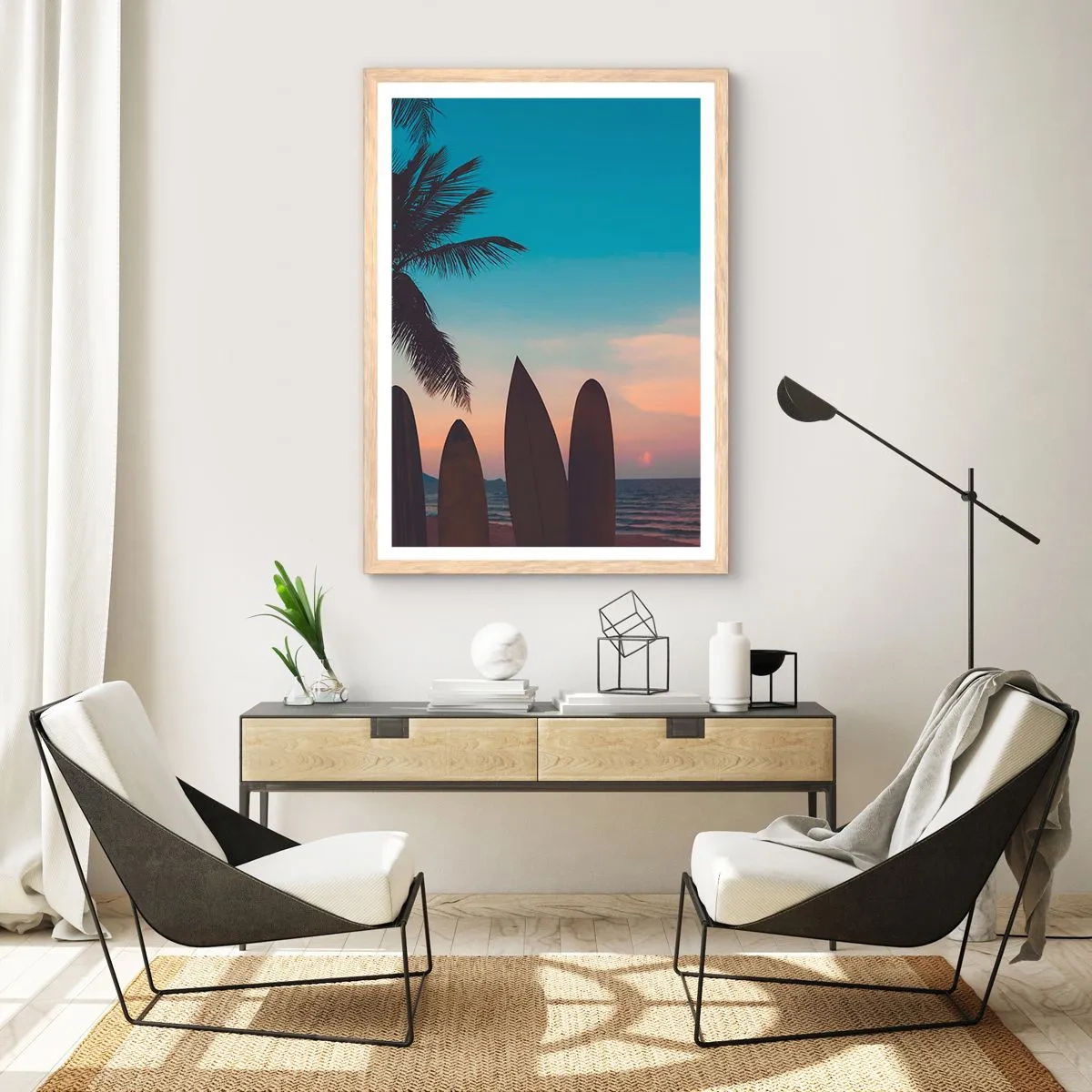 Affiche dans un chêne clair - Poster - Demain sera amusant aussi - 70x100 cm