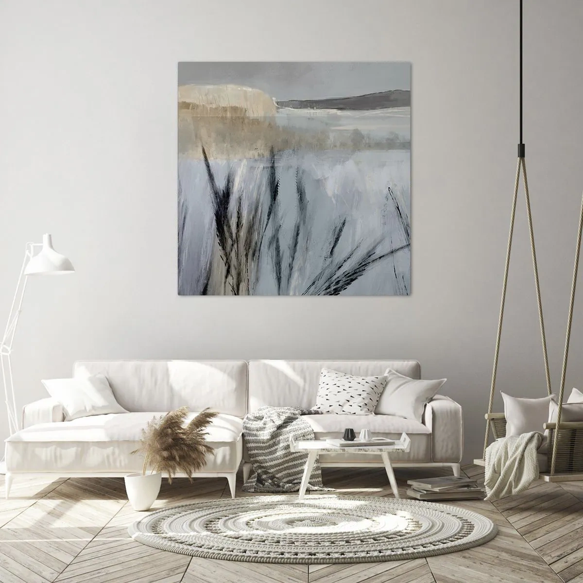 Impression sur toile - Image sur toile - Champs d'hiver - 70x70 cm