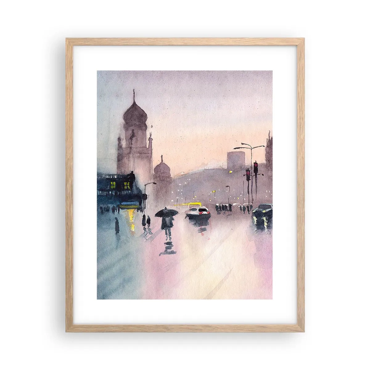 Affiche dans un chêne clair - Poster - Dans une brume pluvieuse - 40x50 cm