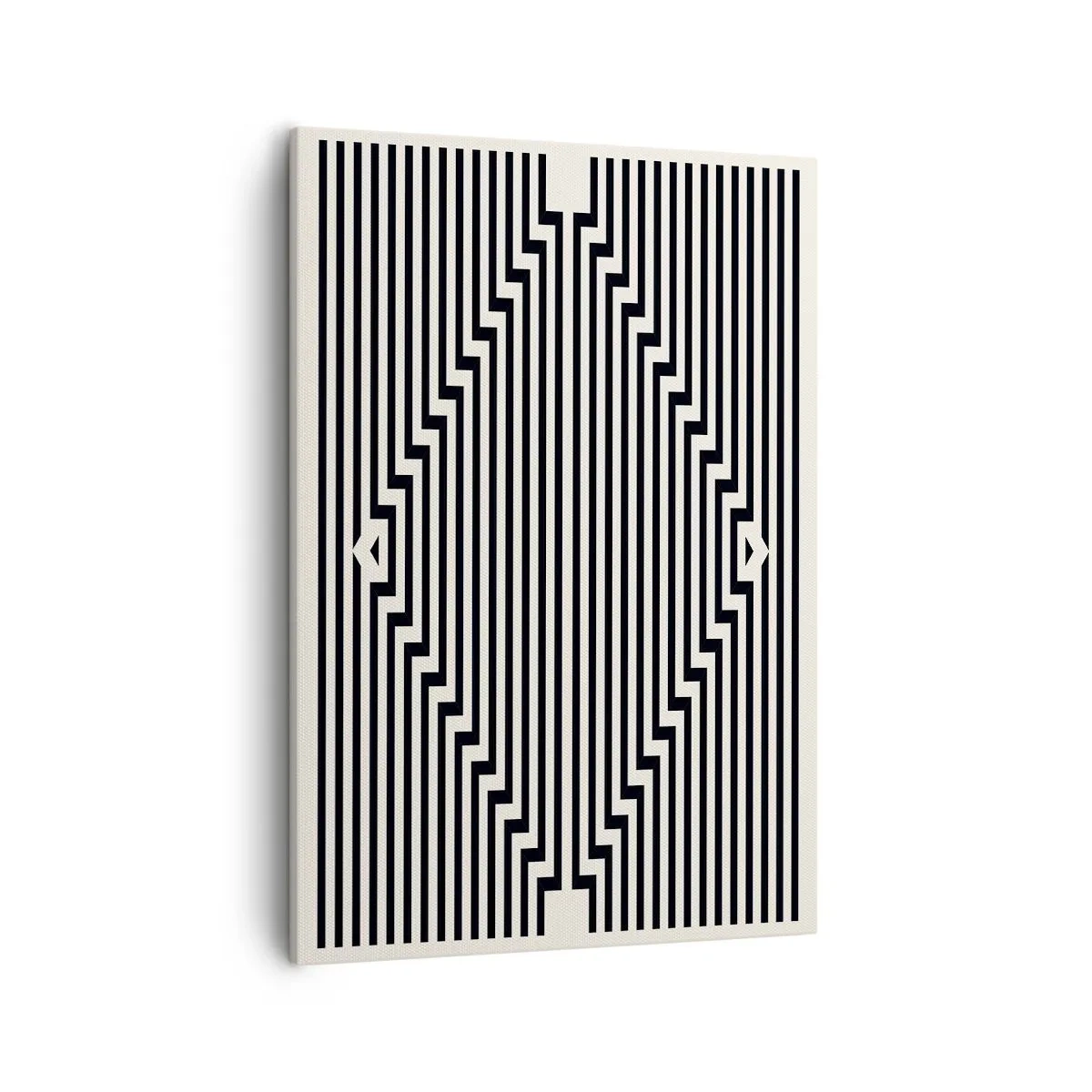 Impression sur toile - Image sur toile - Lignes noires et blanches créant un effet d'illusion géométrique - 50x70cm - Illusion géométrique - Décoration murale moderne pour le salon et la chambre ARTTOR