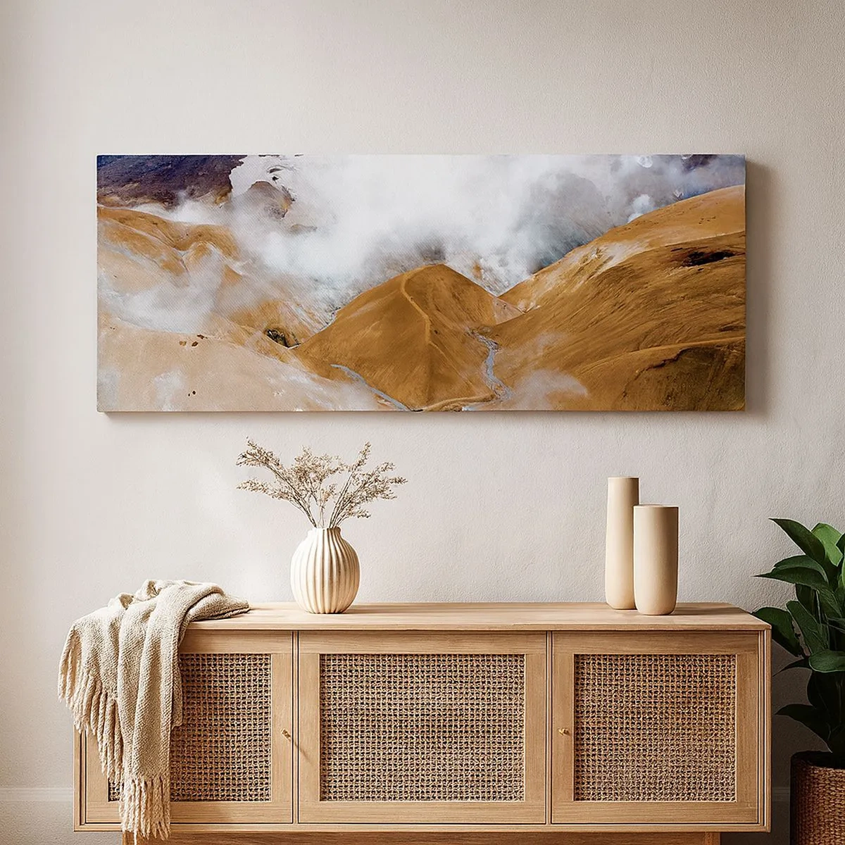 Impression sur toile - Image sur toile - Le charme brut de l'Islande - 100x40 cm