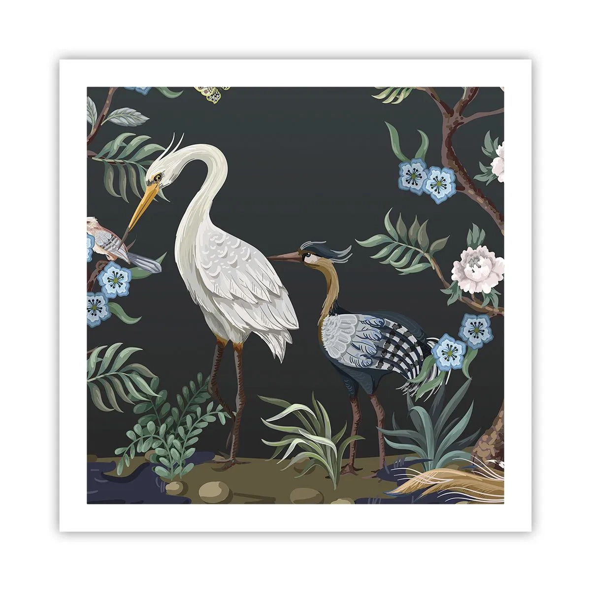 Affiche - Poster - Parade d'oiseaux - 60x60 cm