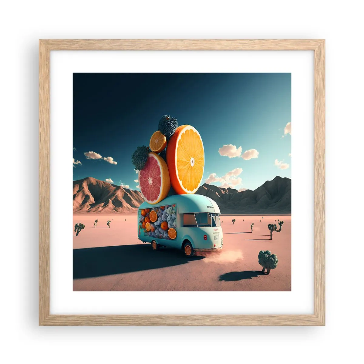 Affiche dans un chêne clair - Poster - Le goût des vacances - 40x40 cm