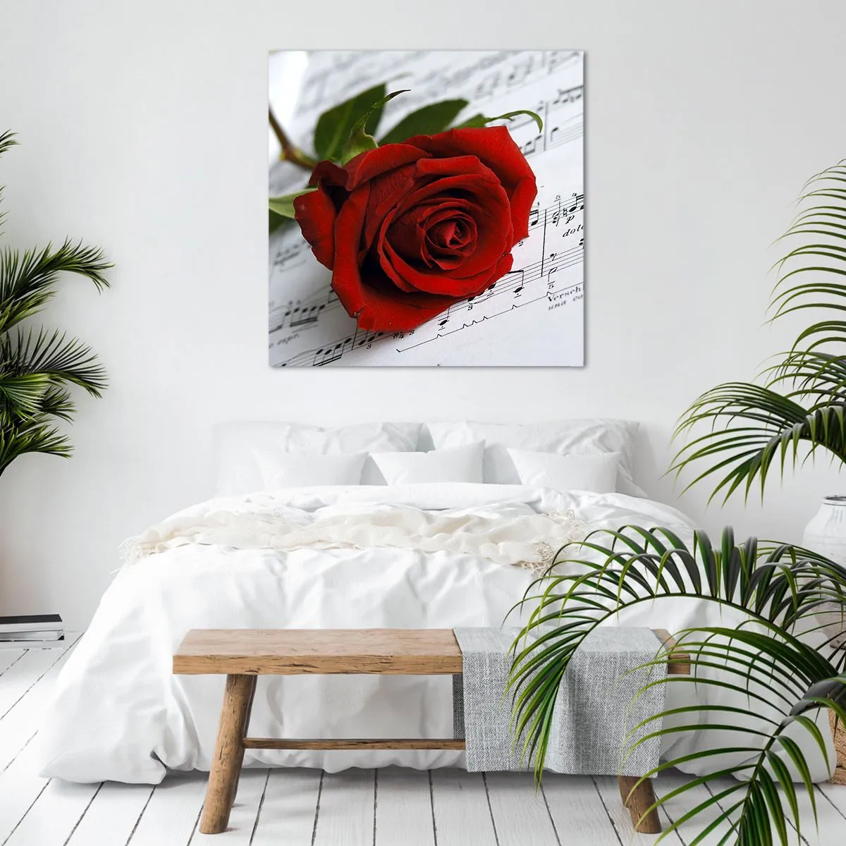 Impression sur toile - Image sur toile - Musique des sentiments en écarlate - 60x60 cm