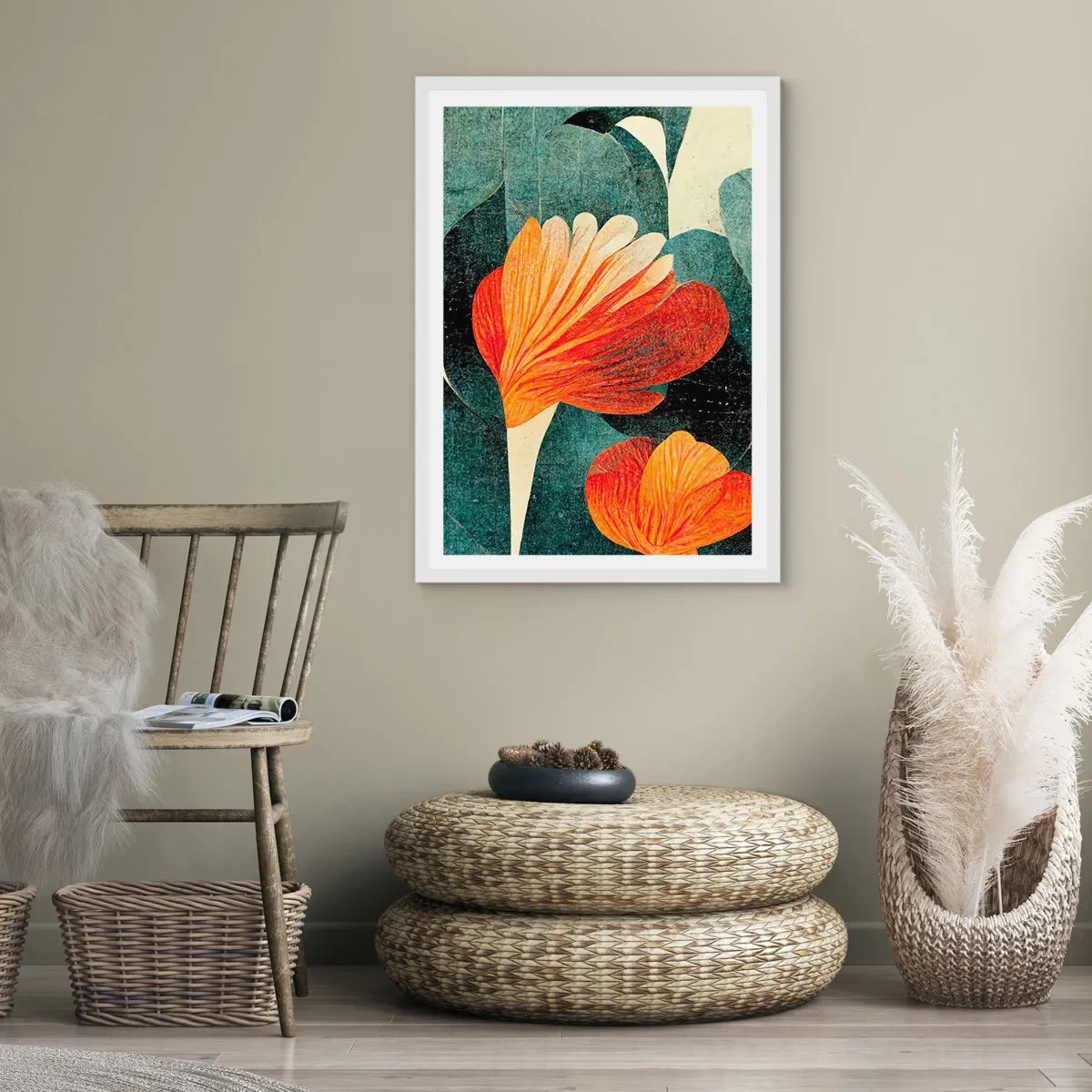 Affiche dans un cadre blanc - Poster - La chaleur des tropiques et la fraîcheur de la verdure - 61x91 cm