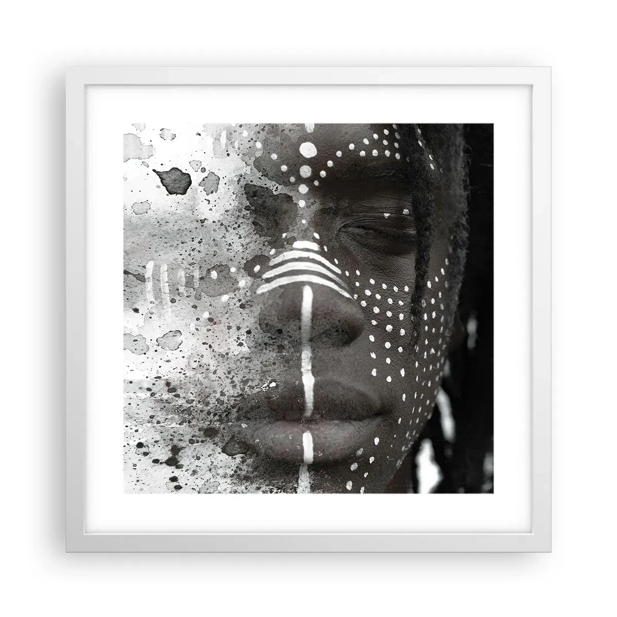 Affiche dans un cadre blanc - Poster - Découvrez l'esprit primal - 40x40 cm