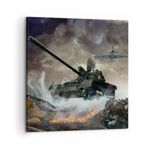 Impression sur toile - Image sur toile - La bataille est terrible et belle - 60x60 cm