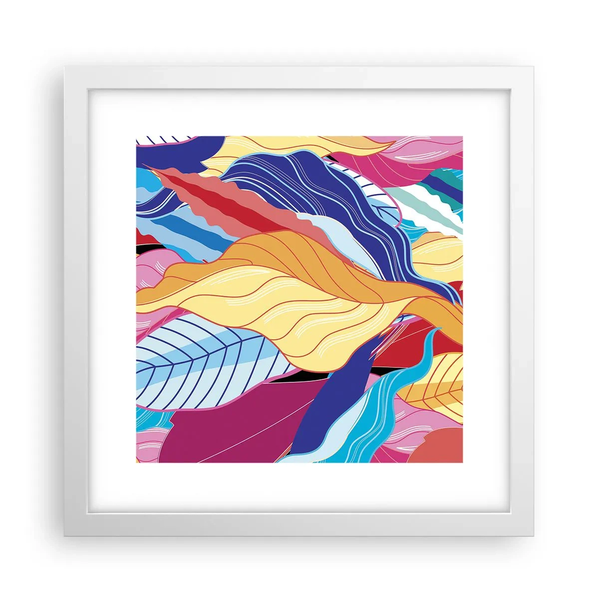 Affiche dans un cadre blanc - Poster - Un désordre coloré - 30x30 cm