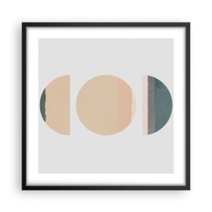 Affiche dans un cadre noir - Poster - Cercles après cercles - 50x50 cm