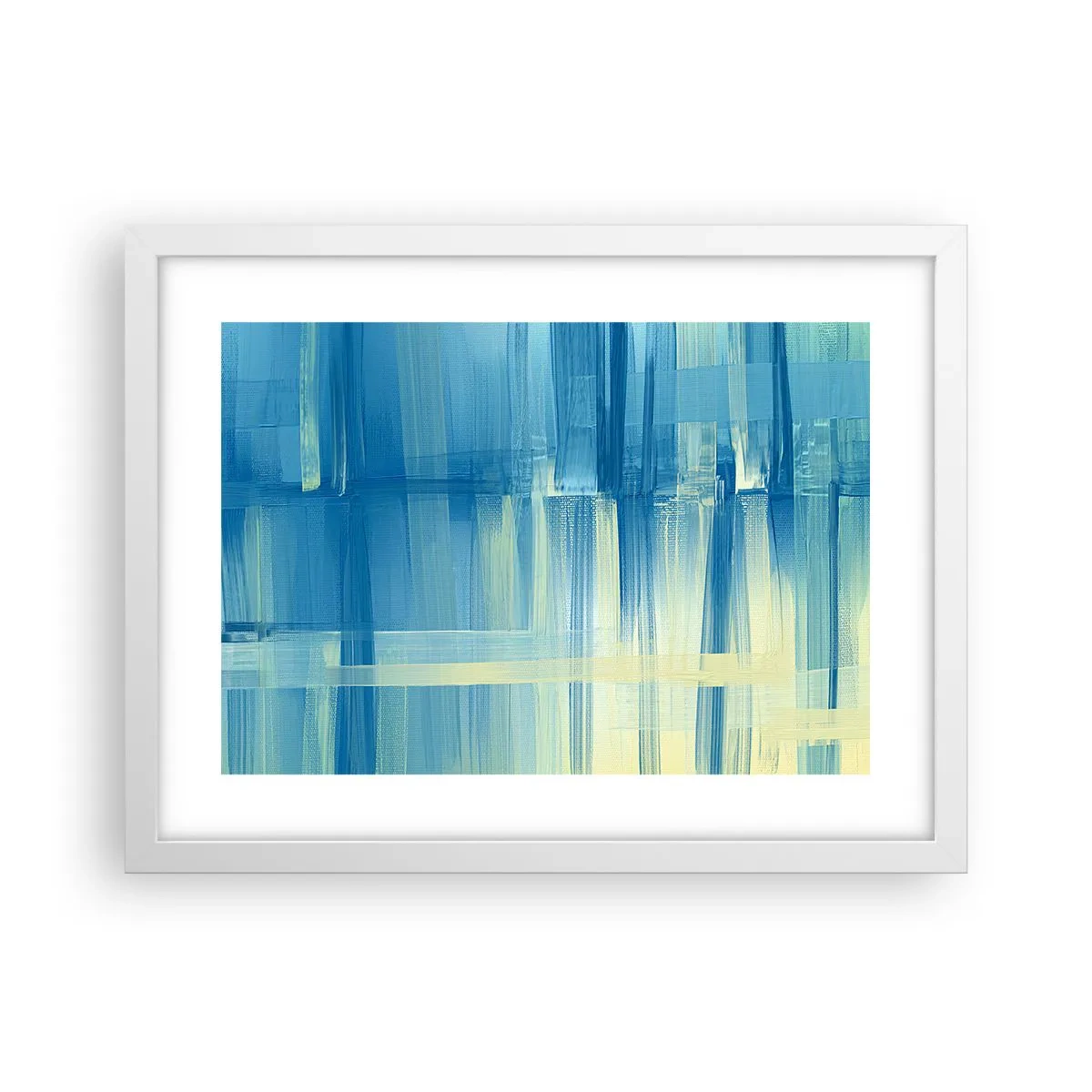 Affiche dans un cadre blanc - Poster - Composition en turquoise - 40x30 cm