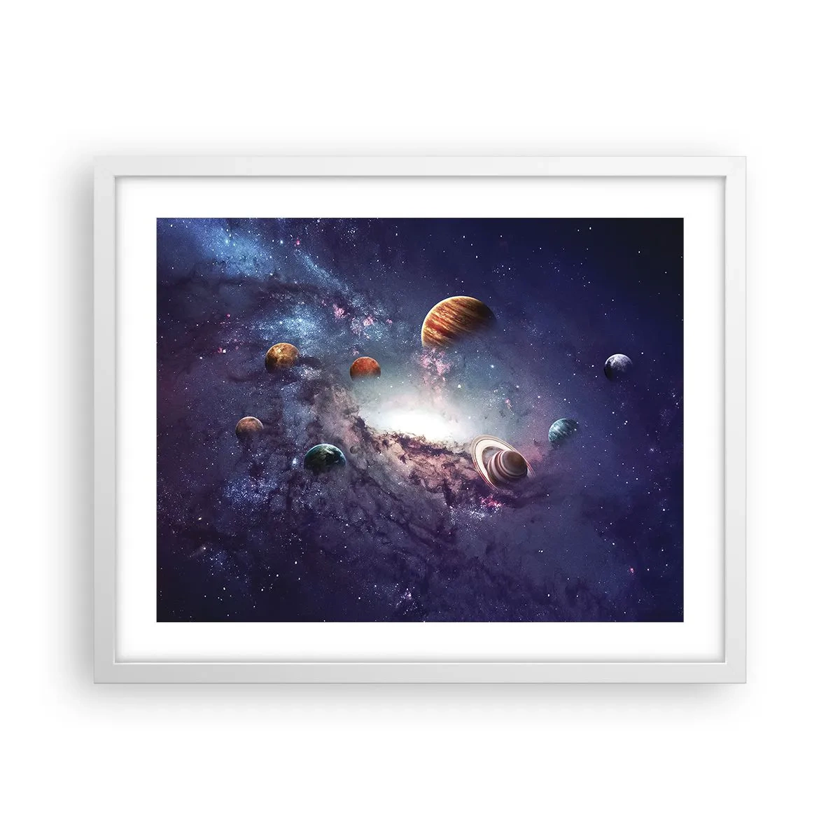 Affiche dans un cadre blanc - Poster - Système de danse solaire - 50x40 cm