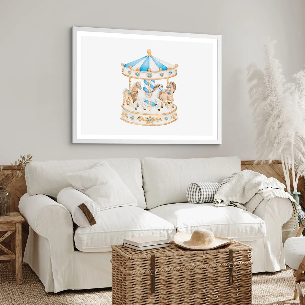 Affiche dans un cadre blanc - Poster - Douce enfance - 40x30 cm