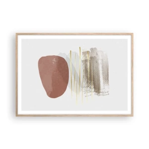 Affiche dans un chêne clair - Poster - Colonnade abstraite - 100x70 cm