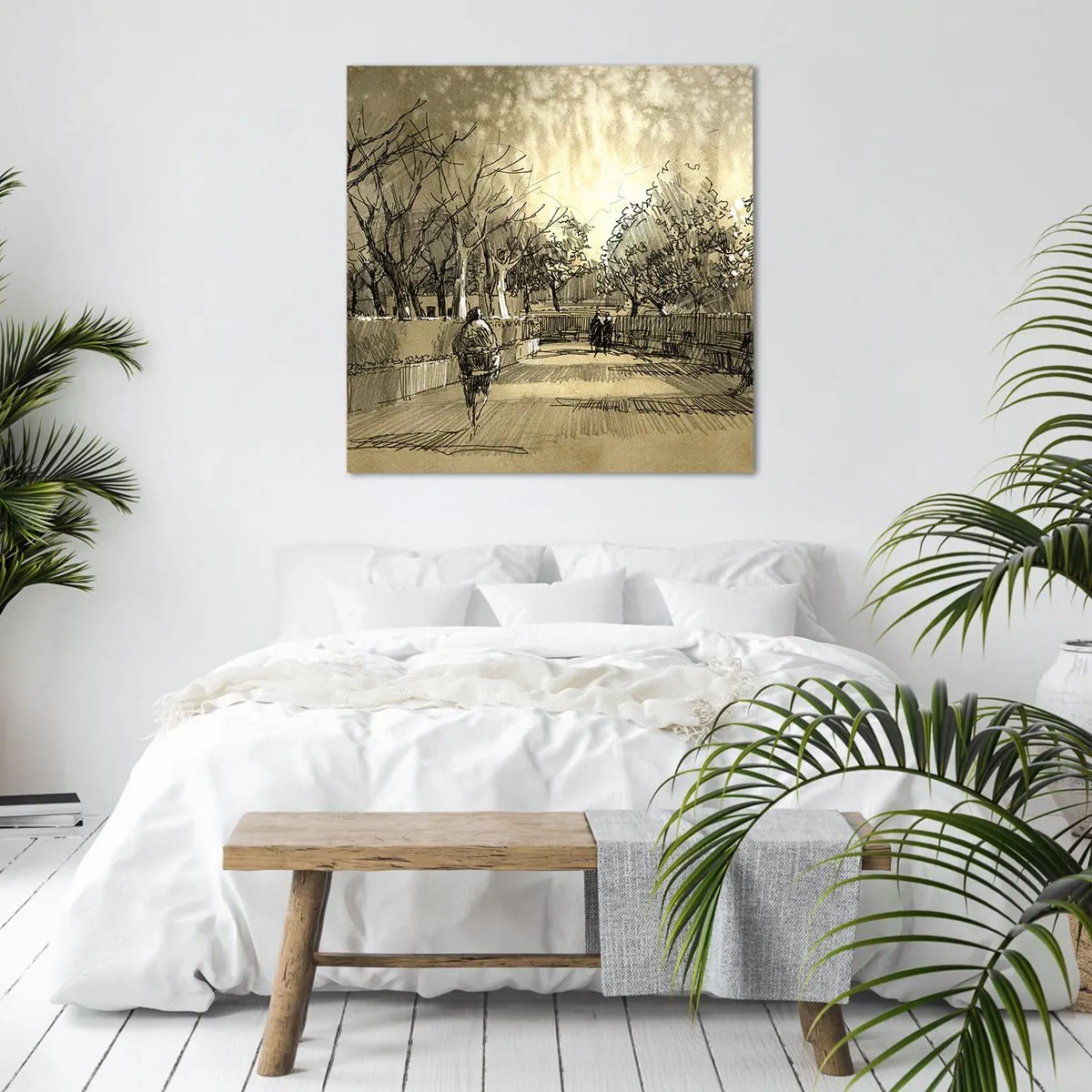 Impression sur toile - Image sur toile - Un moment arrêté avec une plume - 70x70 cm