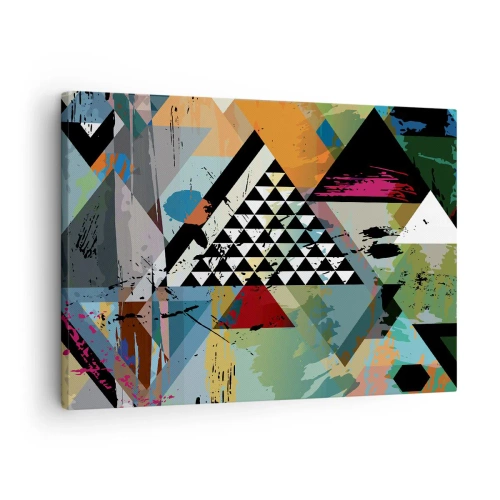 Impression sur toile - Image sur toile - Une composition abstraite de formes géométriques et de couleurs. - 70x50cm - Comme c'est facile - Décoration murale moderne pour le salon et la chambre ARTTOR