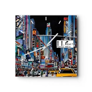 Horloge murale - Pendule murale - Grande nuit de bande dessinée - 40x40 cm