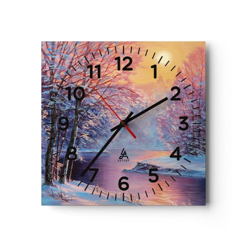 Horloge murale - Pendule murale - Couleurs d'hiver - 40x40 cm