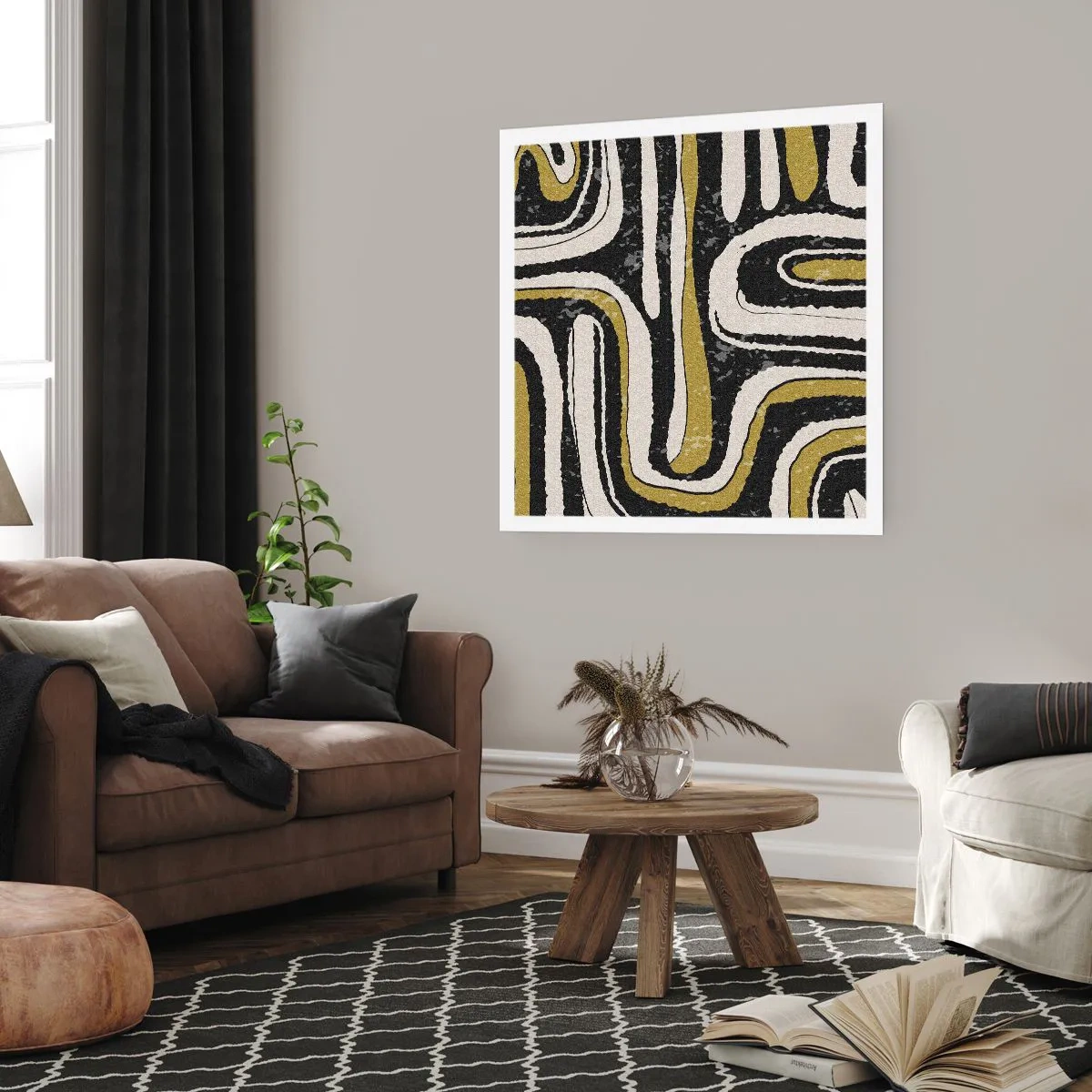 Affiche - Poster - Composition : routes et ruelles - 60x60 cm