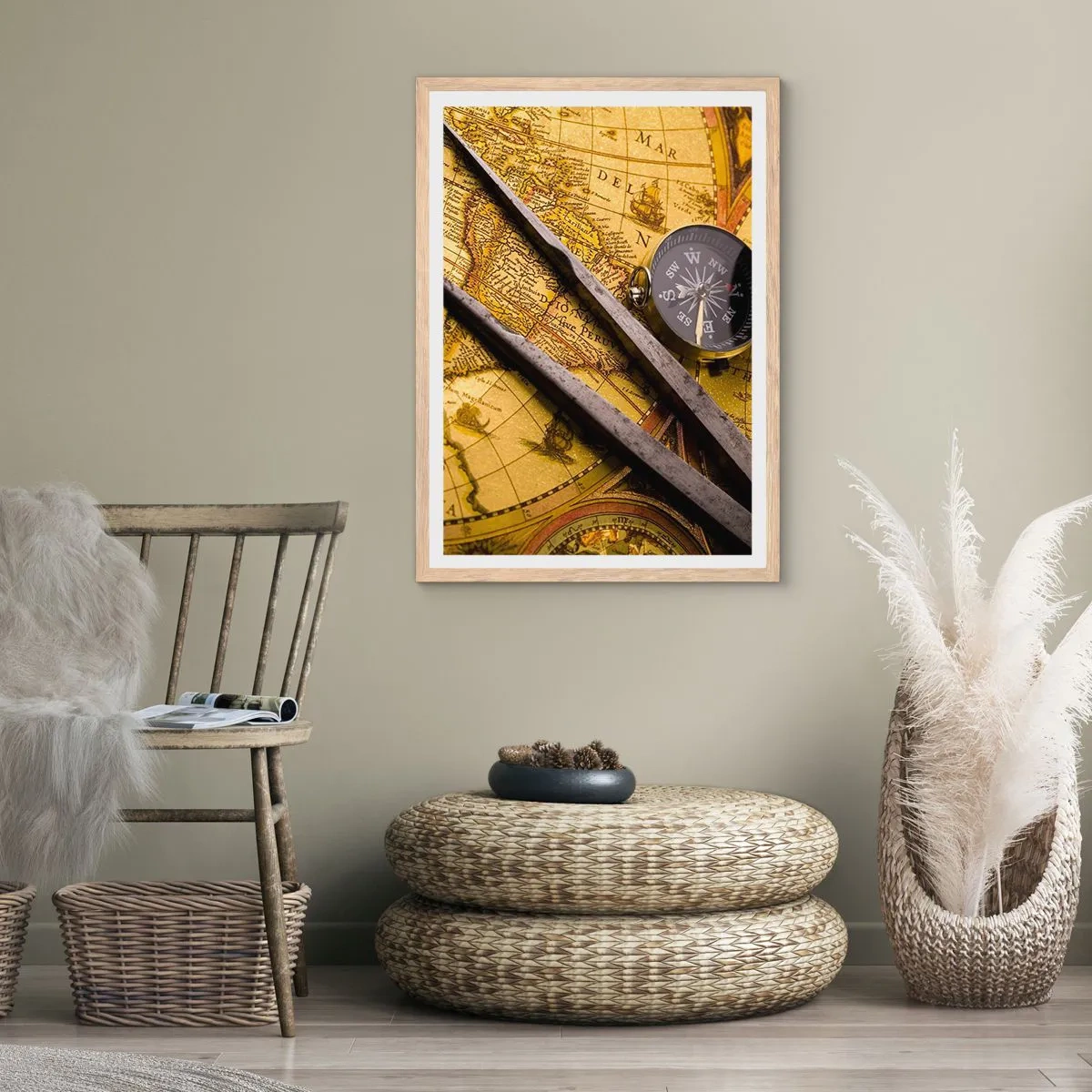 Affiche dans un chêne clair - Poster - Où sont ces trésors? - 61x91 cm