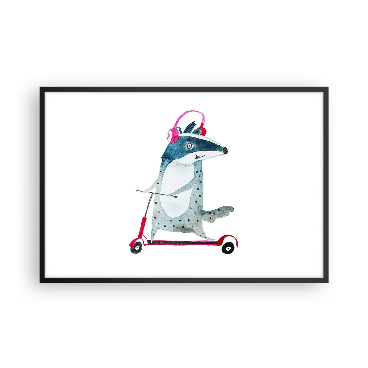 Affiche dans un cadre noir - Poster - La joie du blaireau - 91x61 cm