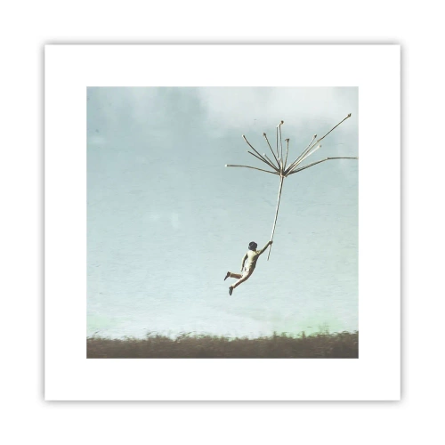 Affiche - Poster - Cerfs-volants, pissenlits, vent - 30x30 cm