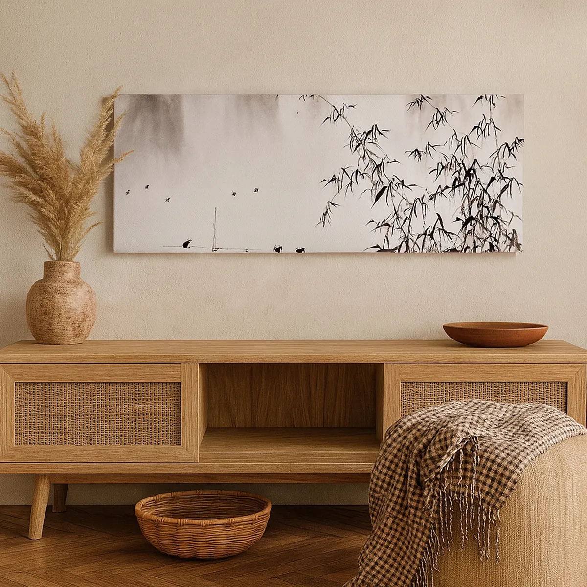 Impression sur toile - Image sur toile - Le silence des rizières - 30x30 cm