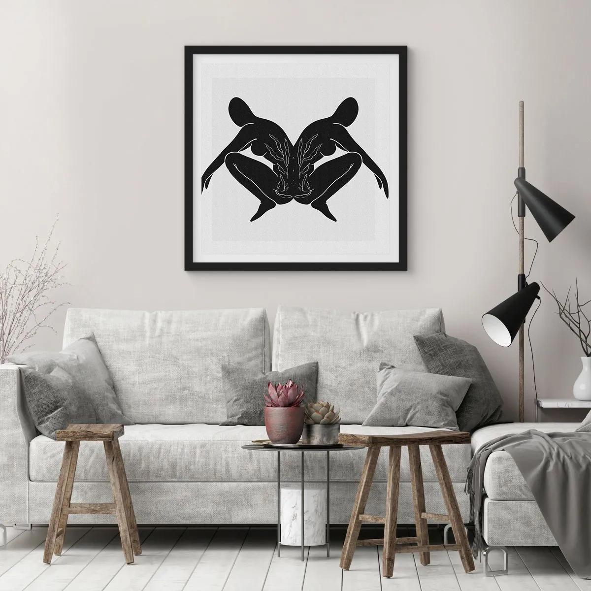 Affiche dans un cadre noir - Poster - Une âme commune - 60x60 cm