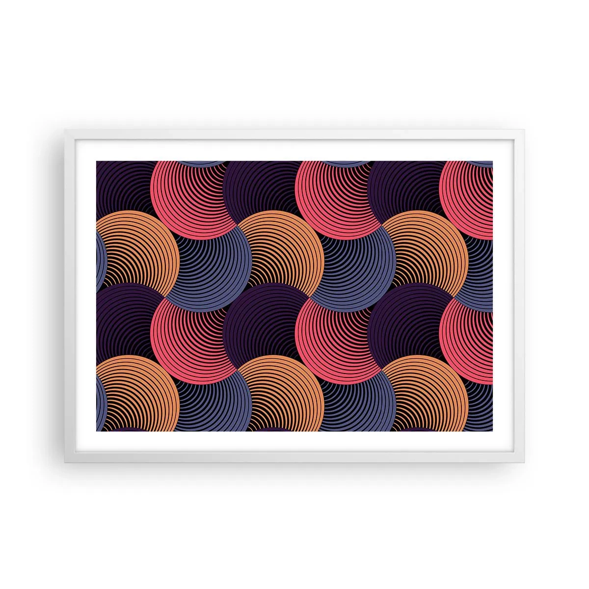 Affiche dans un cadre blanc - Poster - Dans un rythme circulaire - 70x50 cm