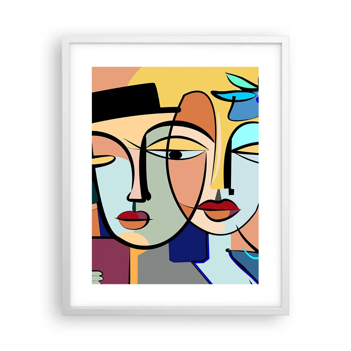 Affiche dans un cadre blanc - Poster - Le Rendez-vous de Picasso - 40x50 cm