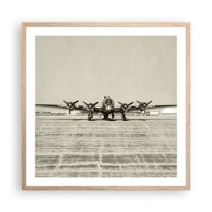 Affiche dans un chêne clair - Poster - Toujours prêt! - 60x60 cm