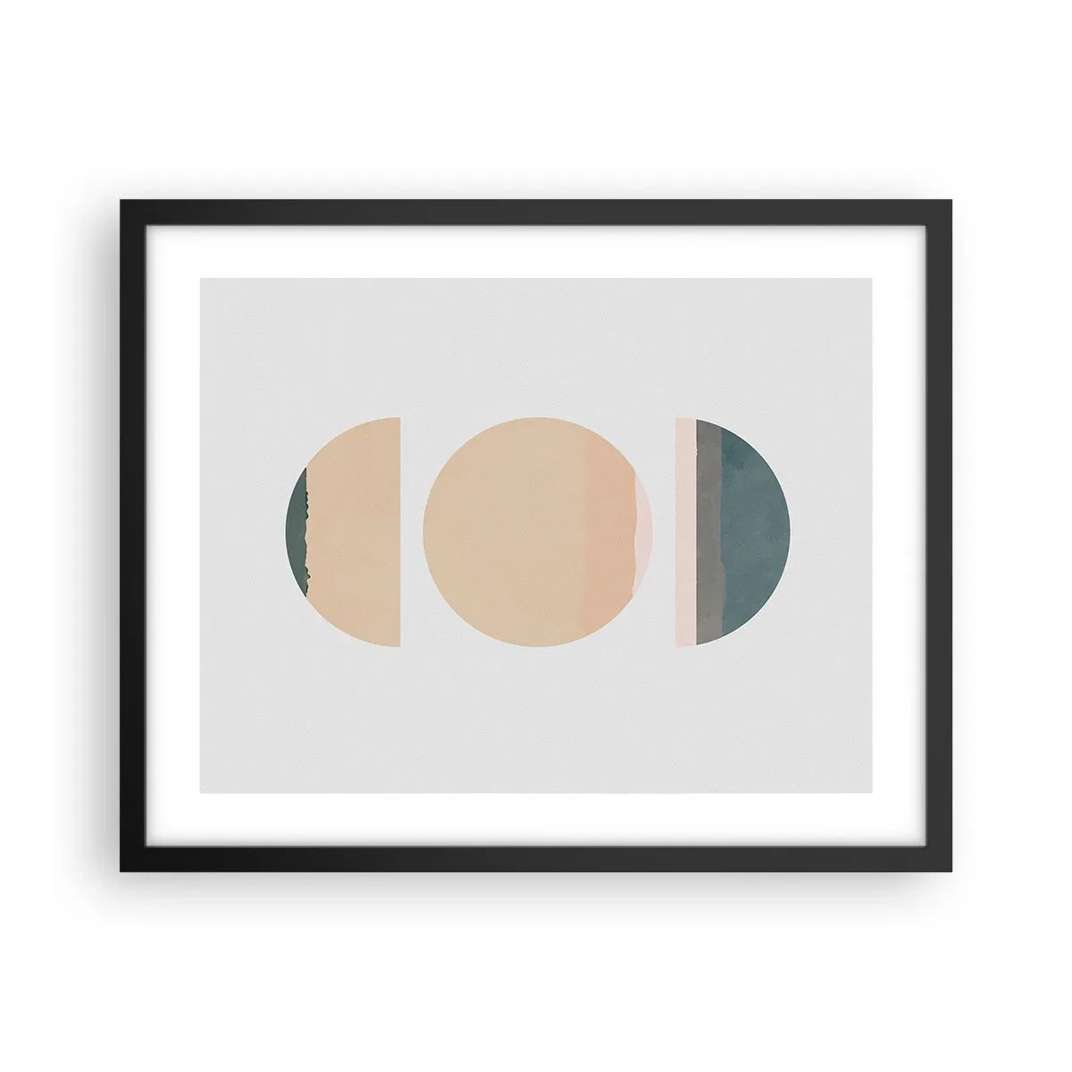 Affiche dans un cadre noir - Poster - Cercles après cercles - 50x40 cm