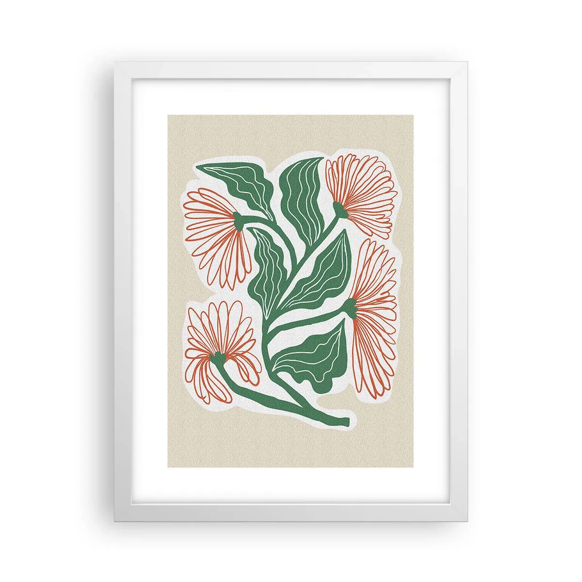 Affiche dans un cadre blanc - Poster - Folk et moderne - 30x40 cm