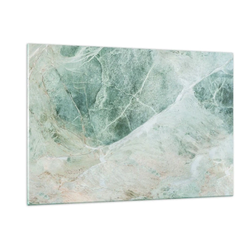 Impression sur verre - Image sur verre - Texture vert-beige ressemblant à de la pierre naturelle - 120x80cm - La noble froideur de la pierre - Décoration murale moderne pour le salon et la chambre ARTTOR