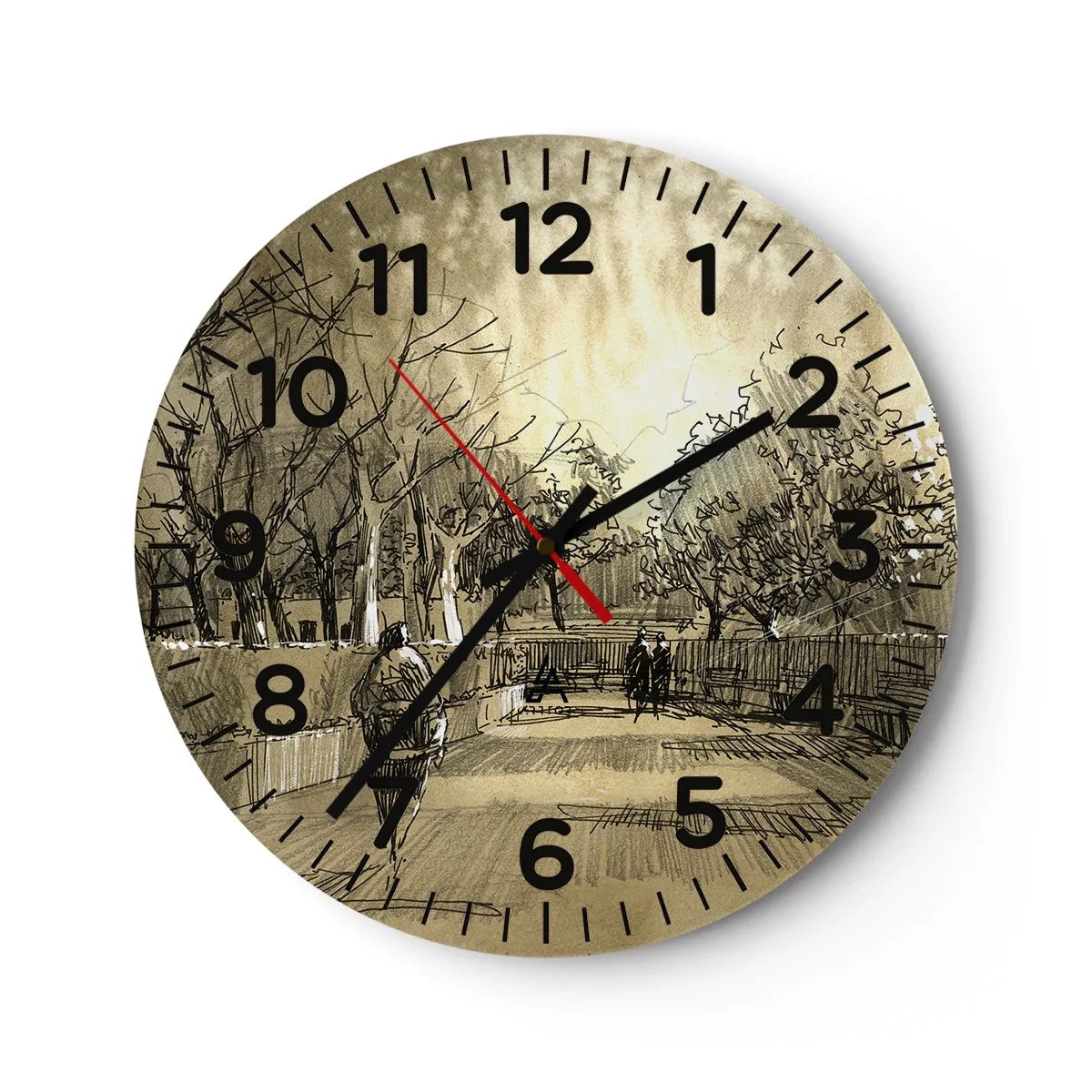 Horloge murale - Pendule murale - Un moment arrêté avec une plume - 40x40 cm
