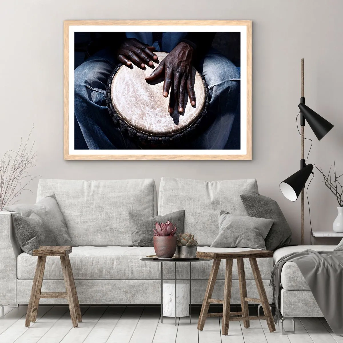 Affiche dans un chêne clair - Poster - Vis à son rythme - 91x61 cm