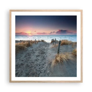 Affiche dans un chêne clair - Poster - Tu as versé l'éclat de l'arc-en-ciel sur les flots - 60x60 cm