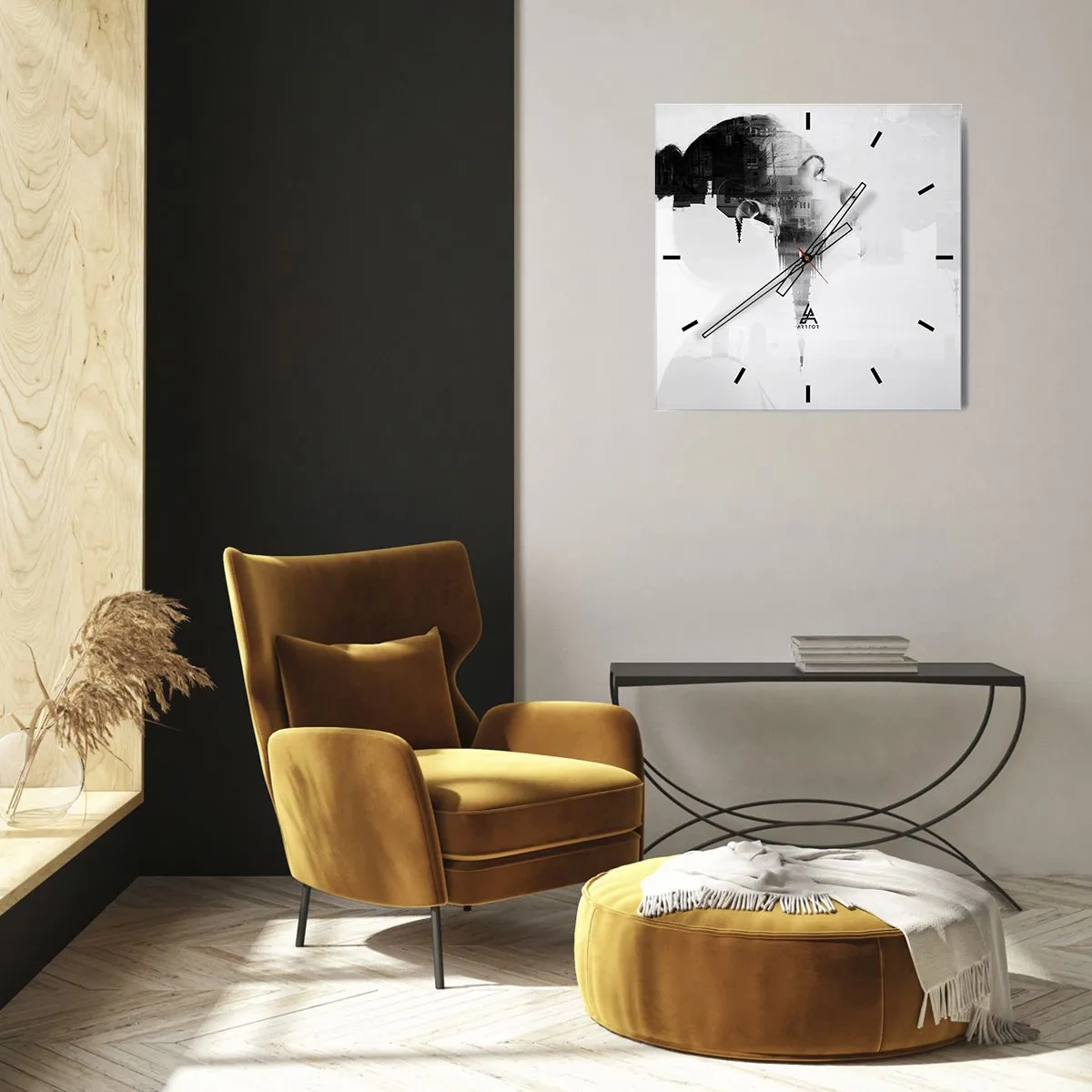 Horloge murale - Pendule murale - Des deux côtés du verre - 30x30 cm