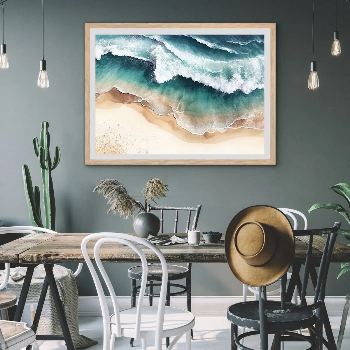 Affiche dans un chêne clair - Poster - La rencontre éternelle - 40x30 cm