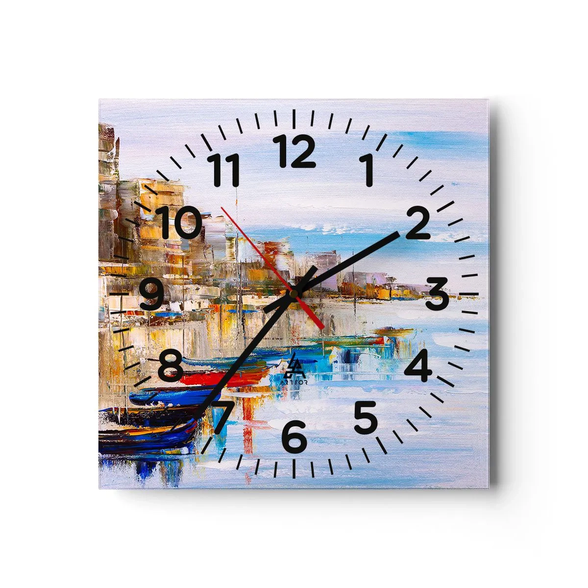 Horloge murale - Pendule murale - Un havre urbain multicolore - 30x30 cm