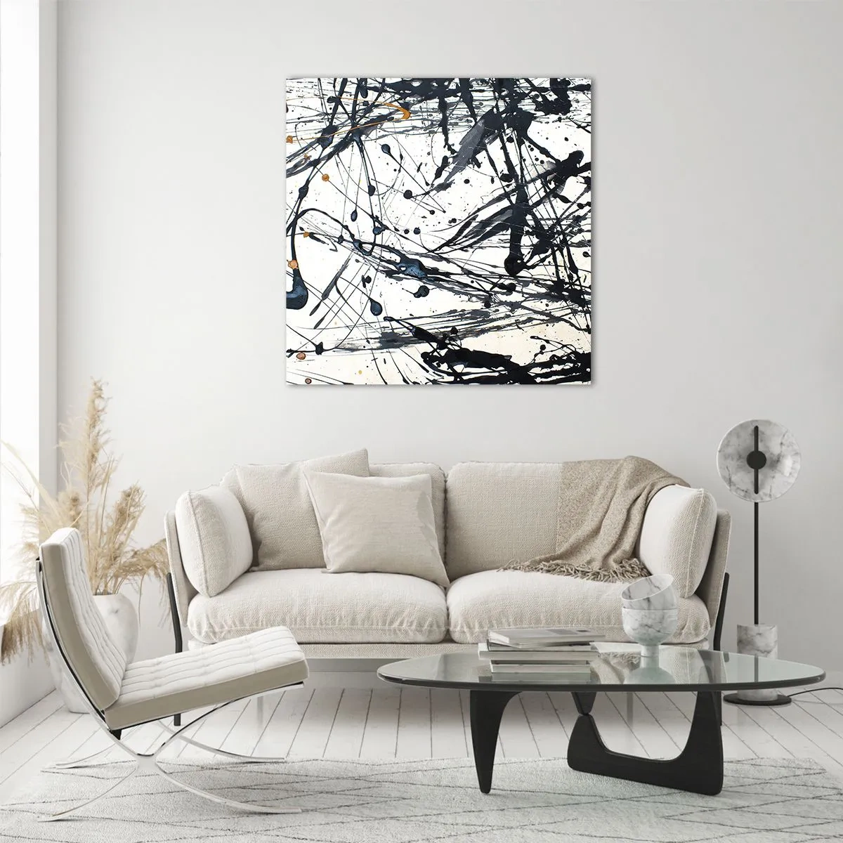 Impression sur verre - Image sur verre - Abstraction expressionniste - 50x50 cm