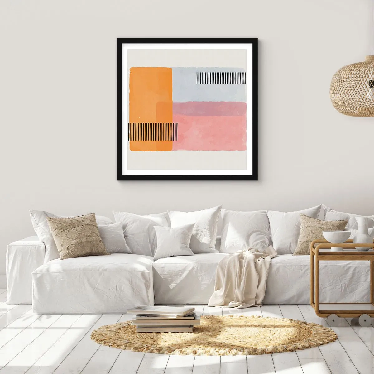 Affiche dans un cadre noir - Poster - D'un coin à l'autre - 40x40 cm