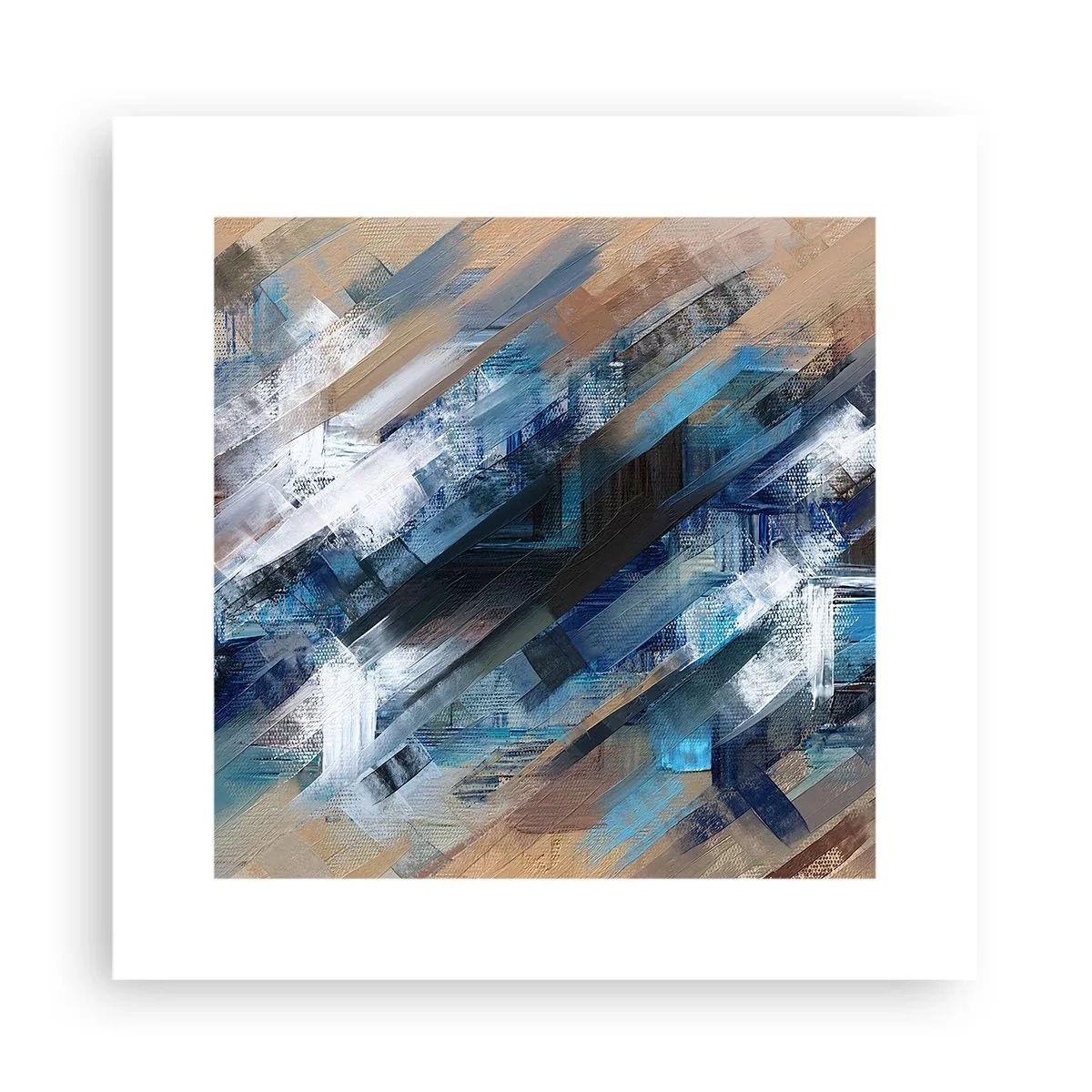 Affiche - Poster - Diagonale de bleus - 30x30 cm