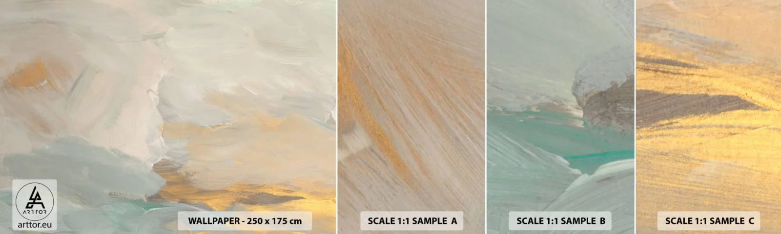 Échantillon de Papier Peint Autocollant Deluxe Sticker - Abstraction – le pays de la douceur - Morceau, Brillant, Minimaliste - 100x30 cm