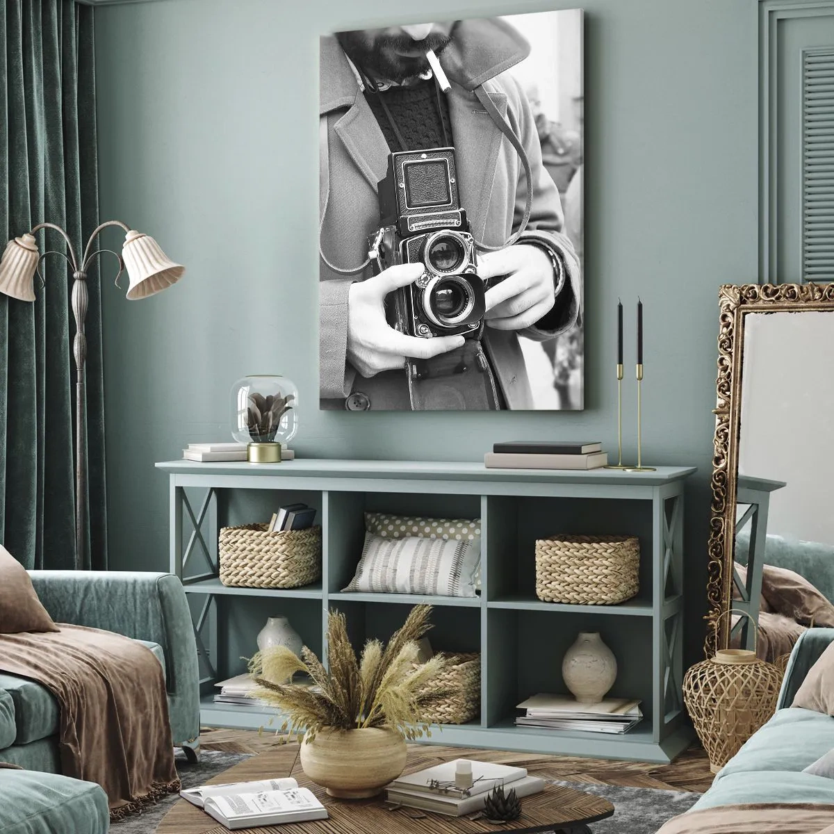 Impression sur toile - Image sur toile - Dans un style rétro - 55x100 cm