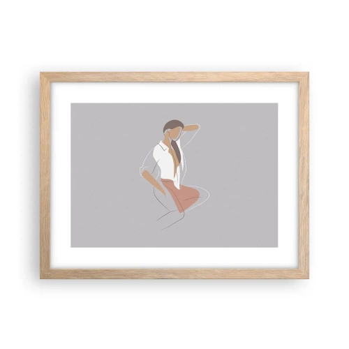 Affiche dans un chêne clair - Poster - Contour gracieux - 40x30 cm