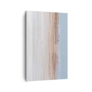 Impression sur toile - Image sur toile - Un paysage subtil aux tons pastel de bleu et de beige - 80x120cm - Paysage ambigu - Décoration murale moderne pour le salon et la chambre ARTTOR