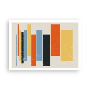 Affiche - Poster - Des rectangles colorés dans un arrangement moderne - 100x70cm - Notation musicale - Décoration murale moderne pour le salon et la chambre ARTTOR